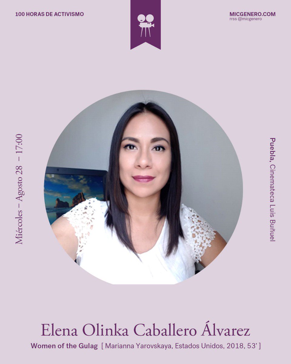 olinkaCaballero's tweet photo. Hoy participaré en la 8va edición  de #MICGénero 🙋🏻‍♀️ con el objetivo de que podamos apreciar el cine con perspectiva de género.
#BUAP
#IMMA
#Femistas https://t.co/Q3zhbbK1Hl