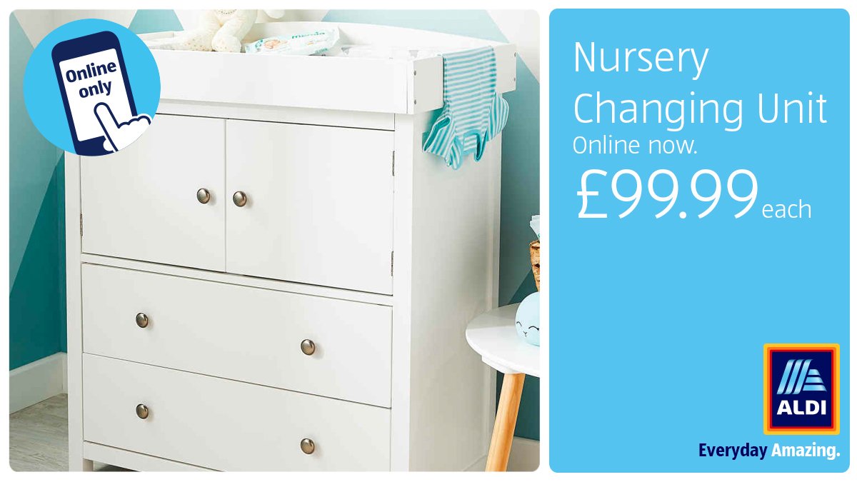 aldi nursery changing unit