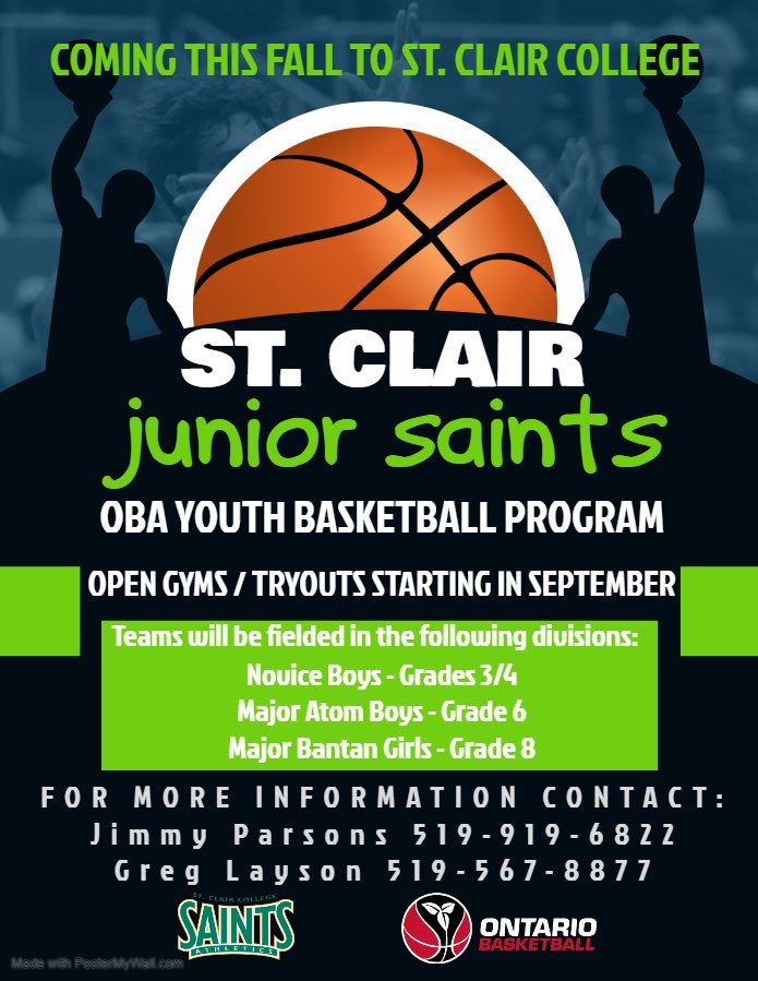 We plan on having three OBA-sanctioned travel teams in our inaugural season and we'll grow from there. We'll play out of St. Clair College's main campus and SportsPlex. Here is some early information on what we're doing. Feel free to call or DM for more details.