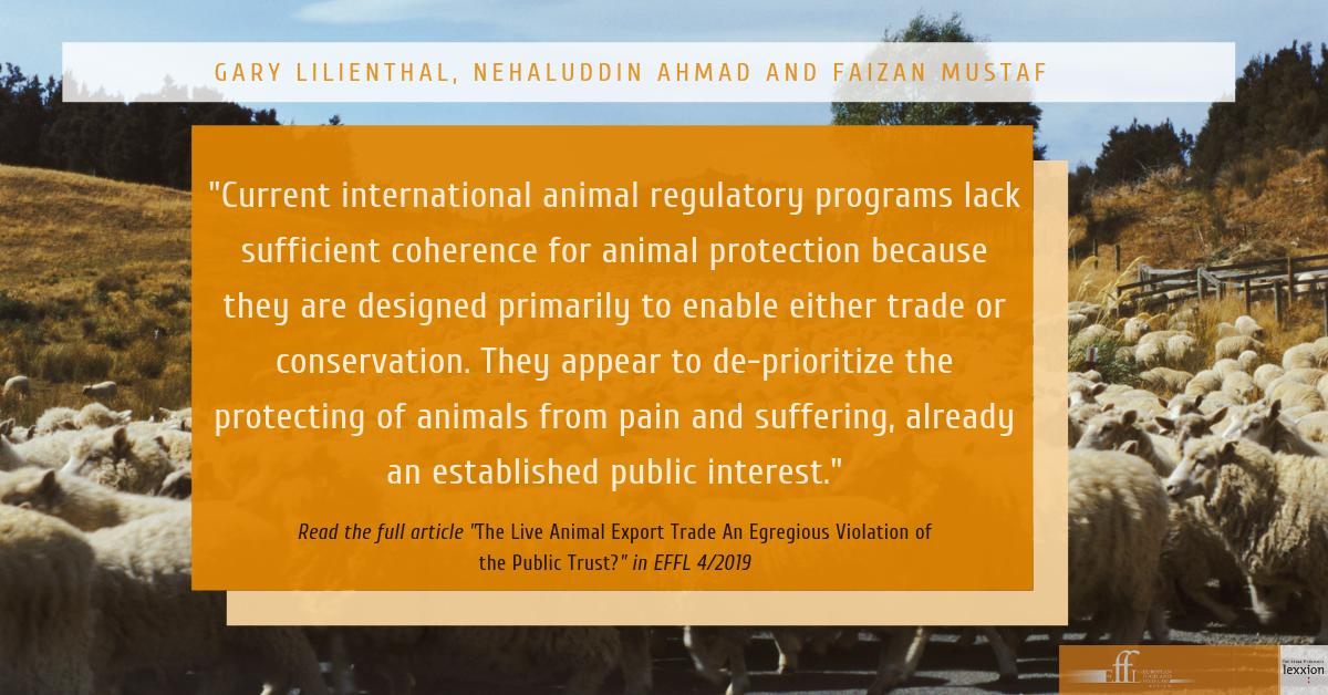 lexxion's tweet photo. The object of this article is to analyse critically the public interest in the export of live animals for purposes of destination market slaughter, with the industry’s corporate interests. 🐐 Read now in #EFFL 4/19: https://t.co/bgn7QNEBWl
#foodlaw #feedlaw #meat #animalexport https://t.co/xI27HX8mYD