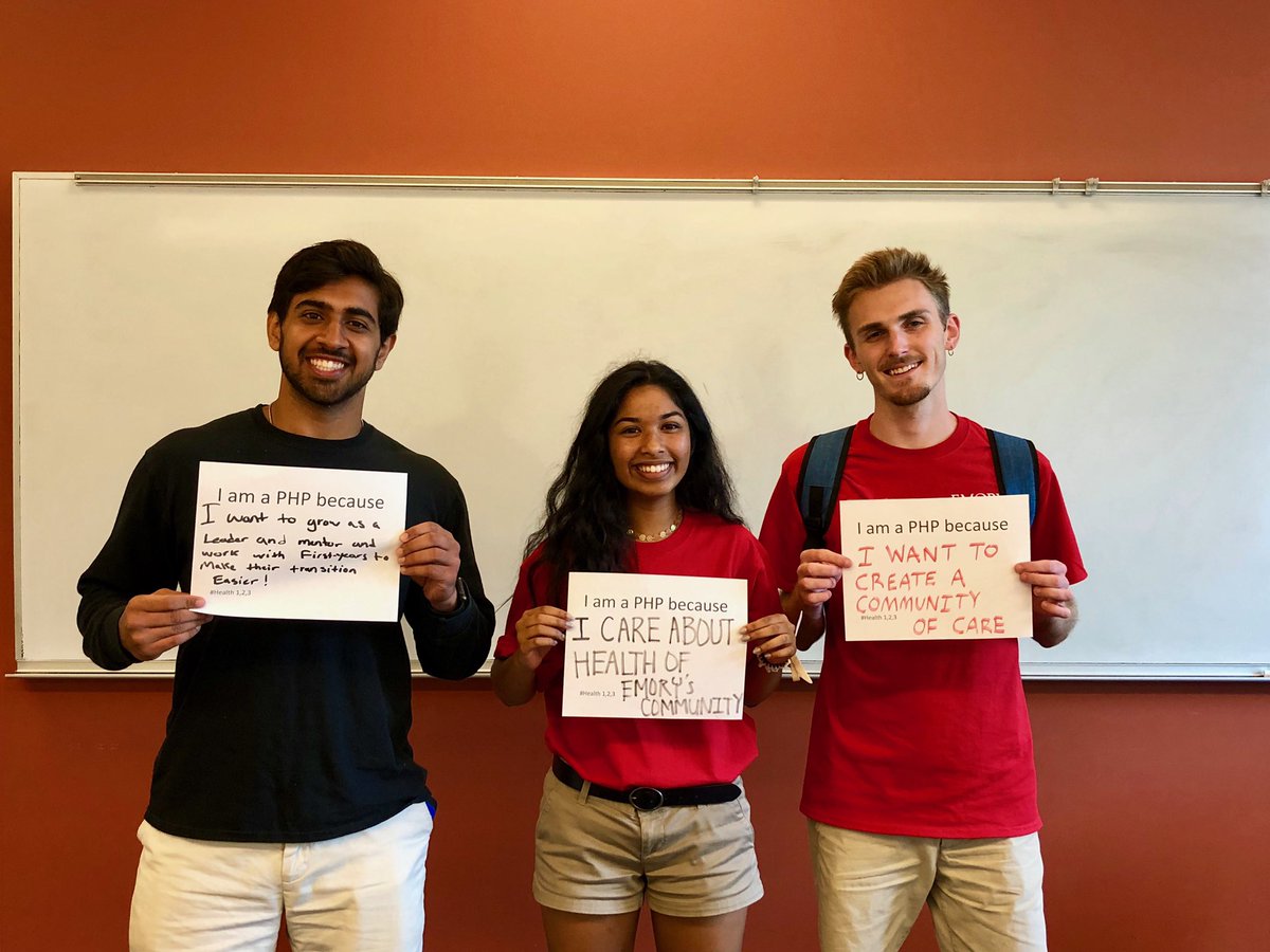 mt_harris19's tweet photo. @EmoryCSHH’s 2019 Peer Health Partners are excited to help #Emory2023 discover tools and strategies to enhance their health and well-being at college! #Health123 https://t.co/4Y66TVupEm