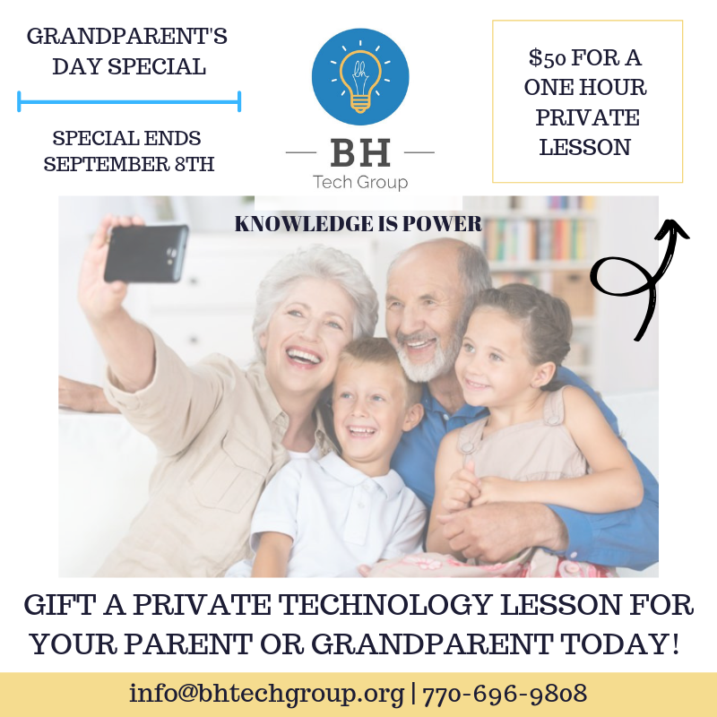 Do not miss out the opportunity to pamper your grandparents with a special gift - private technology lesson! Check out bhtechgroup.org/lessons and book your lesson today! #bhtechgroup #seniorlessons