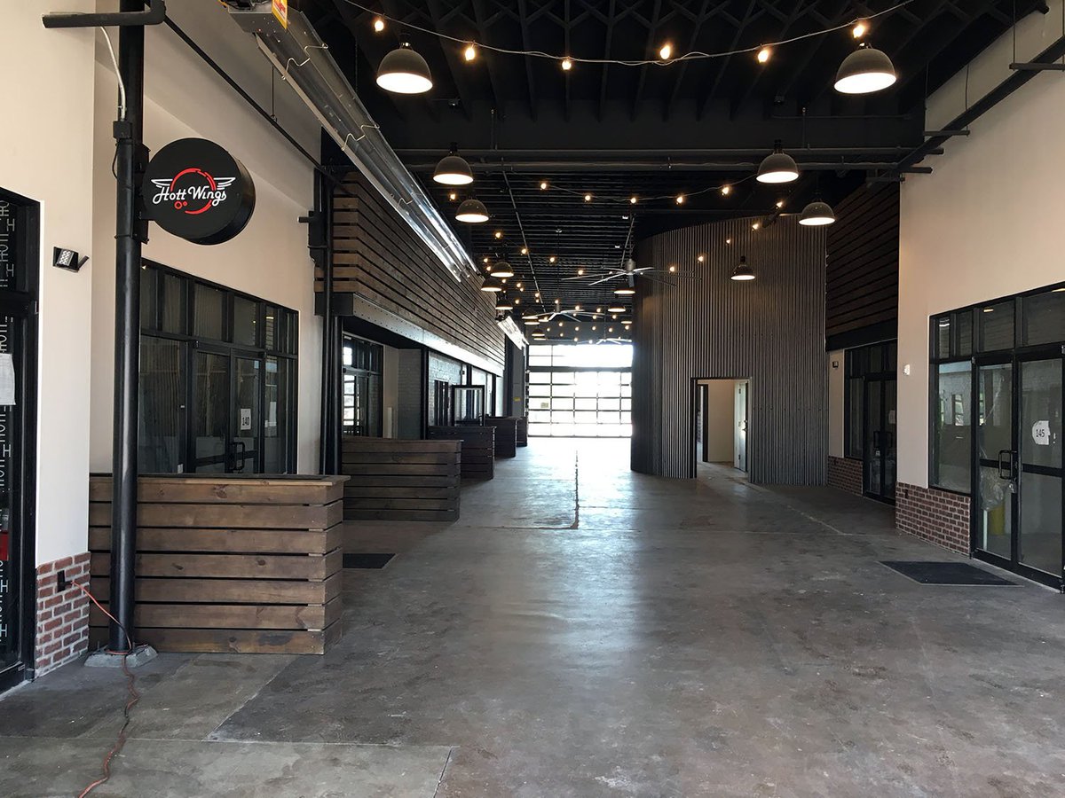 First tenant (Hott Wings) opens tomorrow at <a href="/EdmondRailyard/">Edmond Railyard</a> in downtown <a href="/CityofEdmond/">City of Edmond</a>.  Awesome mural by Kris Kanaly.  Soon to come: Capital Ice Cream, <a href="/gogigo_okc/">Gogi Go OKC</a>, <a href="/Smokenoakpizza/">Smoke N Oak Pizza</a> and more.