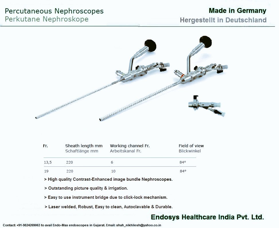 shah_nikhilesh's tweet photo. New Generation miniature Nephroscopes with contrast enhanced Image Bundles (30k pixels) for extended lifetime of the endoscopes.
#ENDOMAX
(Made in Germany by Original Endoscope Manufacturer)
19 fr scope with 10fr Channel.
13.5 fr scope with 6fr Channel.
https://t.co/vEls268iGk https://t.co/ezvA4fF2Nc
