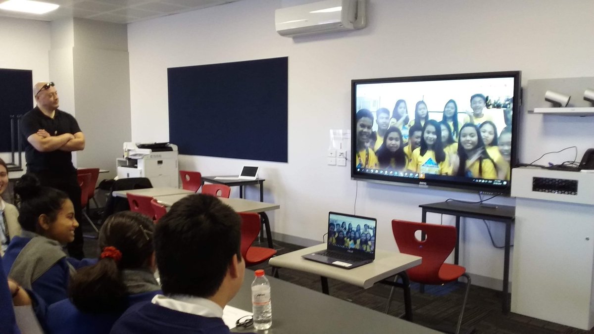 SidBagh's tweet photo. @BRIDGEschools @SMC_Epping social justice group BE MORE,  teachers and @JhenyVillacruz Be More group from Moreno Integrated school Philippines conducted their first Skype session. @SMC_Epping will be looking into ways to raise funds for Be more Philippines. https://t.co/W3uekPbb43