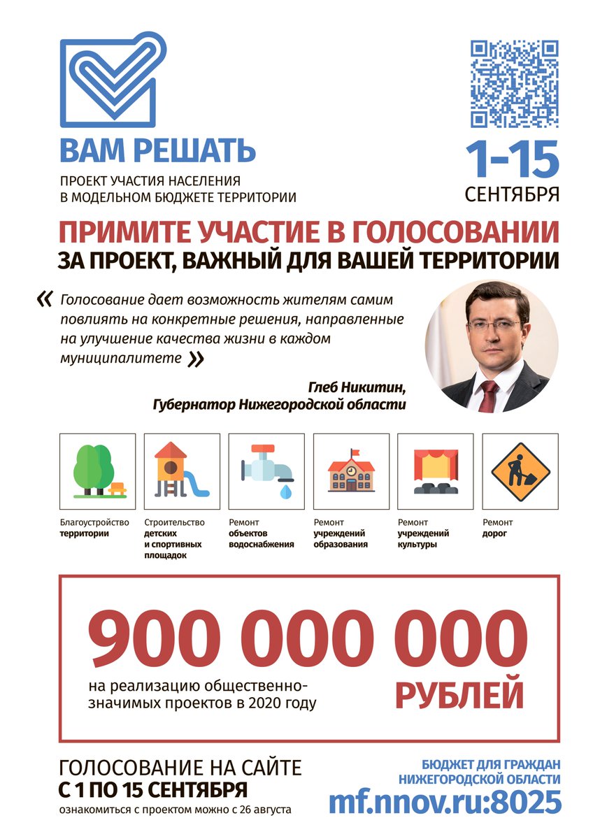 Примите участие в голосовании за проект, важный для города!
Голосование определит какие объекты в Дзержинске будут финансироваться в 2020 году за счет дотации из областного бюджета.
Подробнее: bid52.ru/2019/08/28/vam…