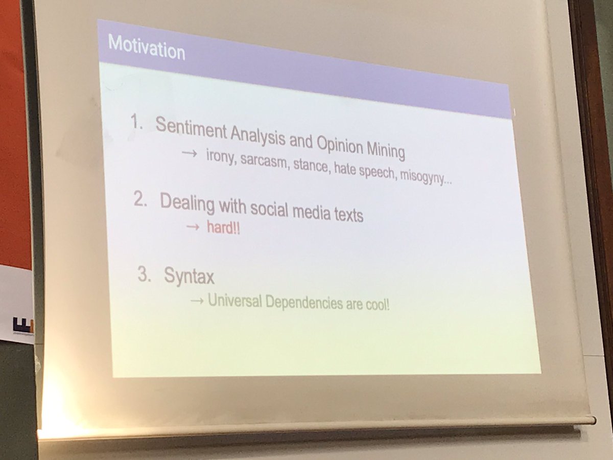 zehavoc's tweet image. #SyntaxFest2019. Talk on Twitter Treebank created for Sentiment Analysis in mind, TwitterO-UD with irony and sarcasms being annotated