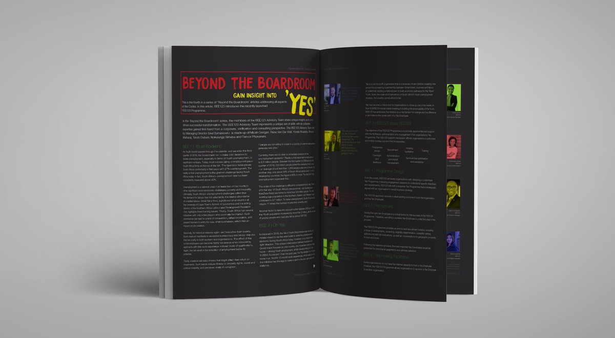 Bee123solutions's tweet image. In the fourth TFM article in the Beyond the Boardroom Series, features the YES123 program, #BEE123’s recently launched initiative to support #Yes.

Click on the link to read the full article: ► lnkd.in/gQQjEN3

#tfm #bbbee #yes4youth