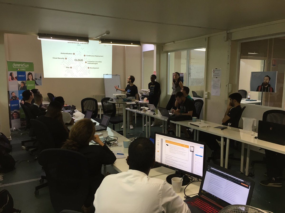 DevoteamRevolve's tweet photo. Le programme #reStart de reconversion sur le #CloudAWS présenté par @nexyro @olivia_blanchon et @Oumoul_  en partenariat avec @simplonco https://t.co/vxuoLcDSXz