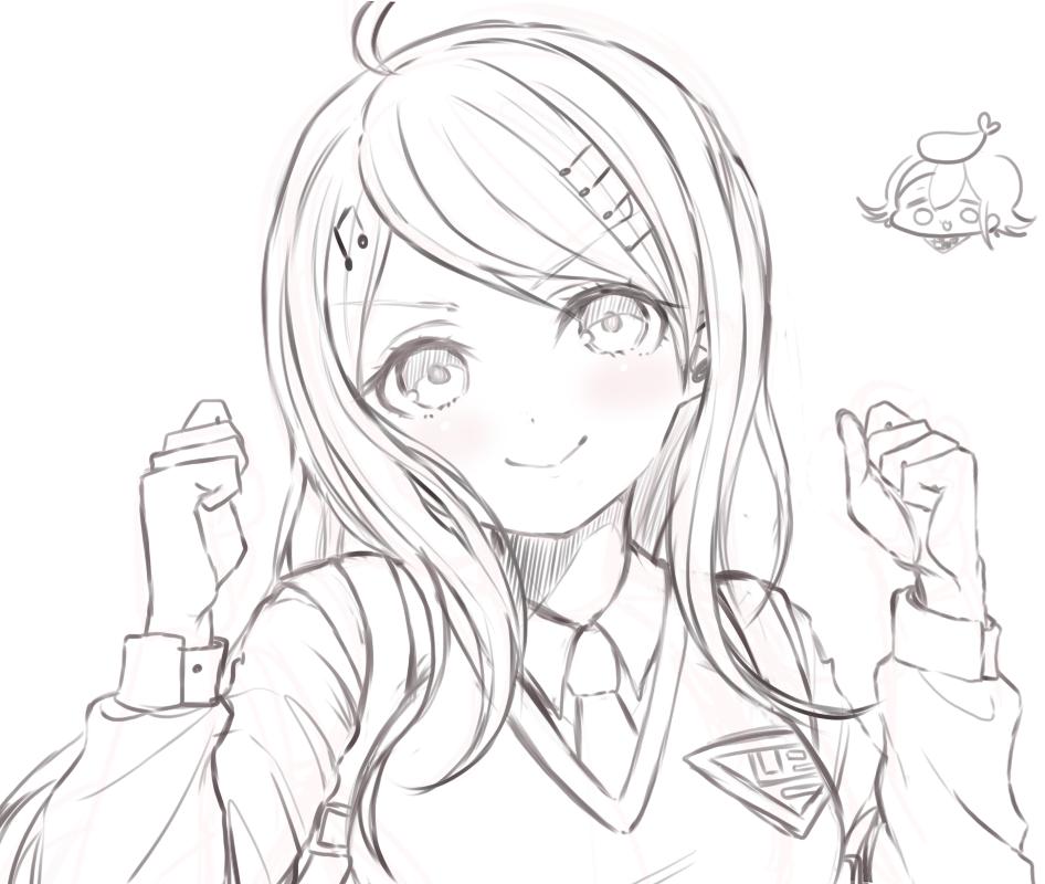 Twitterren 女の子描く練習で赤松ちゃんラフ いつものえんぴつざかざかペンじゃなくて新しいペン設定で 描いてみたけどなんかいい感じ