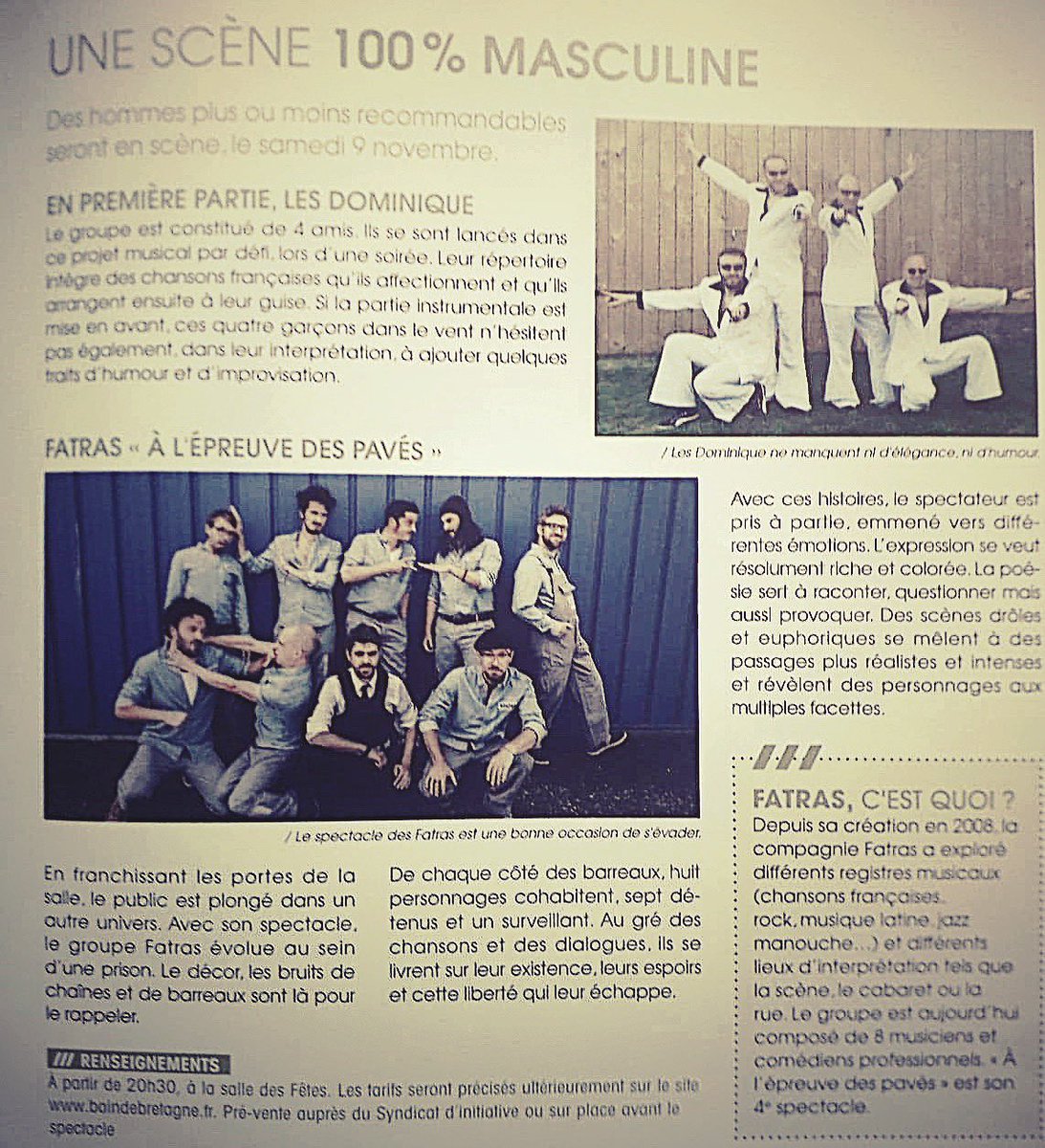 fatras's tweet photo. On est dans le Tribain de la rentrée pour vous annoncer notre date du 9 Novembre avec Les dominique à la salle des fêtes de Bain de Bretagne !  ❤️ #reservetadate #onjouealamaison https://t.co/NUCmO8GvNH