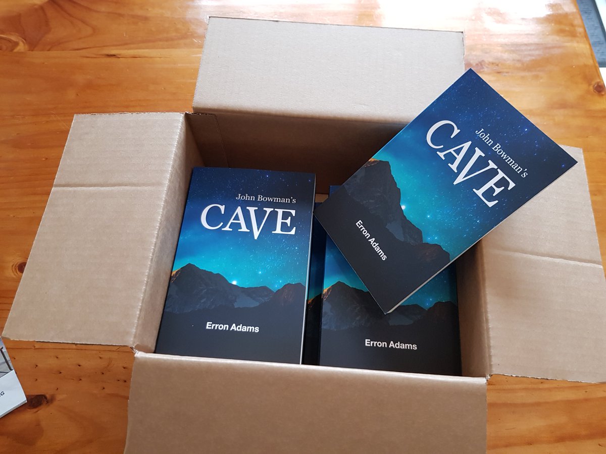 erronadams's tweet photo. First box delivery of my book John Bowman's Cave just arrived. Excited and relieved to find them all in good order 🙂 https://t.co/GUJZIqIZ3e