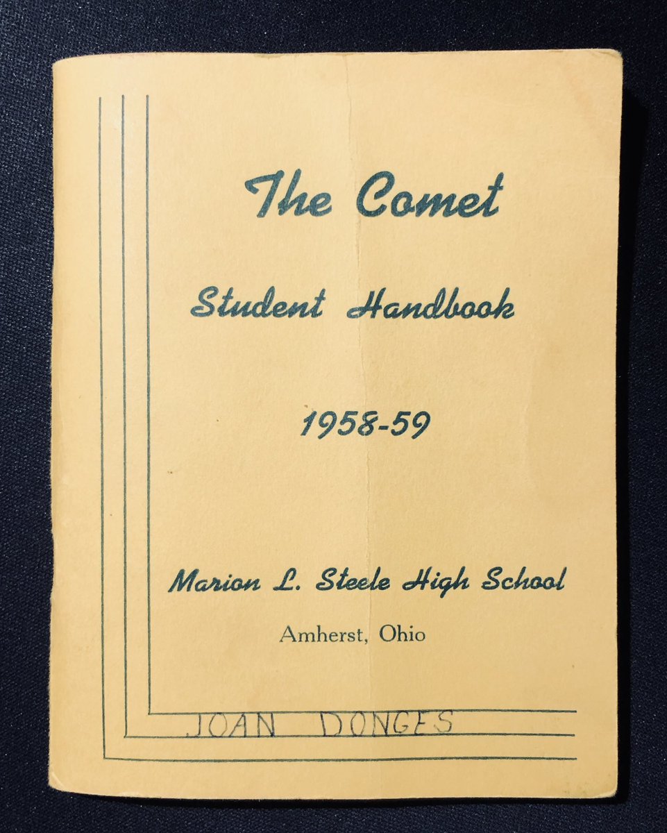 HistoryAmherst's tweet photo. In case you think your dress code was/is strict, take a look at an excerpt from Marion L. Steele High School’s first student handbook...🤓 https://t.co/itWQThe60C