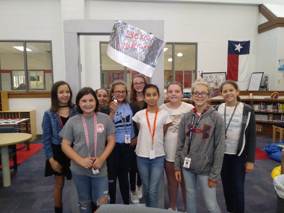 AmandaMF55's tweet photo. 6th graders "Escaped the Library" this week during library orientation. It was a great way for them to become familiar with the library and all that it offers. @SplendoraJH @SplendoraISD https://t.co/MZxQpuyIpT