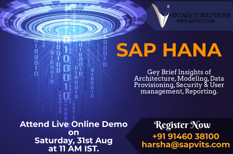 PrachiSAP's tweet photo. Its time to ​make​ your Career​ by learning ​the technical module of ​SAP ​HANA. 
Live online session on 31st Aug. Saturday at 11 AM IST. Register Now: https://t.co/vFrBHxAus1
​#saphana #sapvits #saponlinetraining #hana #demo #career #onlinetraining​ #sap https://t.co/ah9Xiz009s