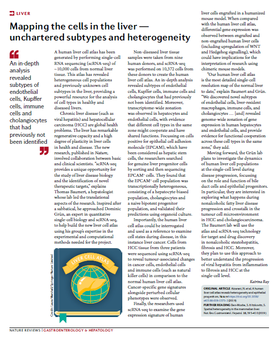 SEPTEMBER ISSUE | Lead #ResearchHighlight Mapping the cells in the liver — unchartered subtypes and heterogeneity 

#SharedIt rdcu.be/bPJqR