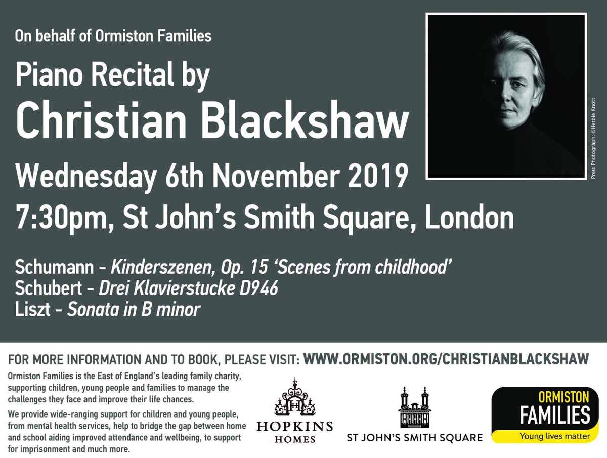 Ormiston Families (@ormistonfamily) on Twitter photo Tickets on sale now for piano recital by <a href="/CCBlackshaw/">Christian Blackshaw</a> @StJohnsSmithSq on Wed 6th Nov. Do not miss out on an evening to remember! ow.ly/UPQa50vBXKG #magical #captivating #masterful #charityevent Tickets on sale now for piano recital by <a href="/CCBlackshaw/">Christian Blackshaw</a> @StJohnsSmithSq on Wed 6th Nov. Do not miss out on an evening to remember! ow.ly/UPQa50vBXKG #magical #captivating #masterful #charityevent