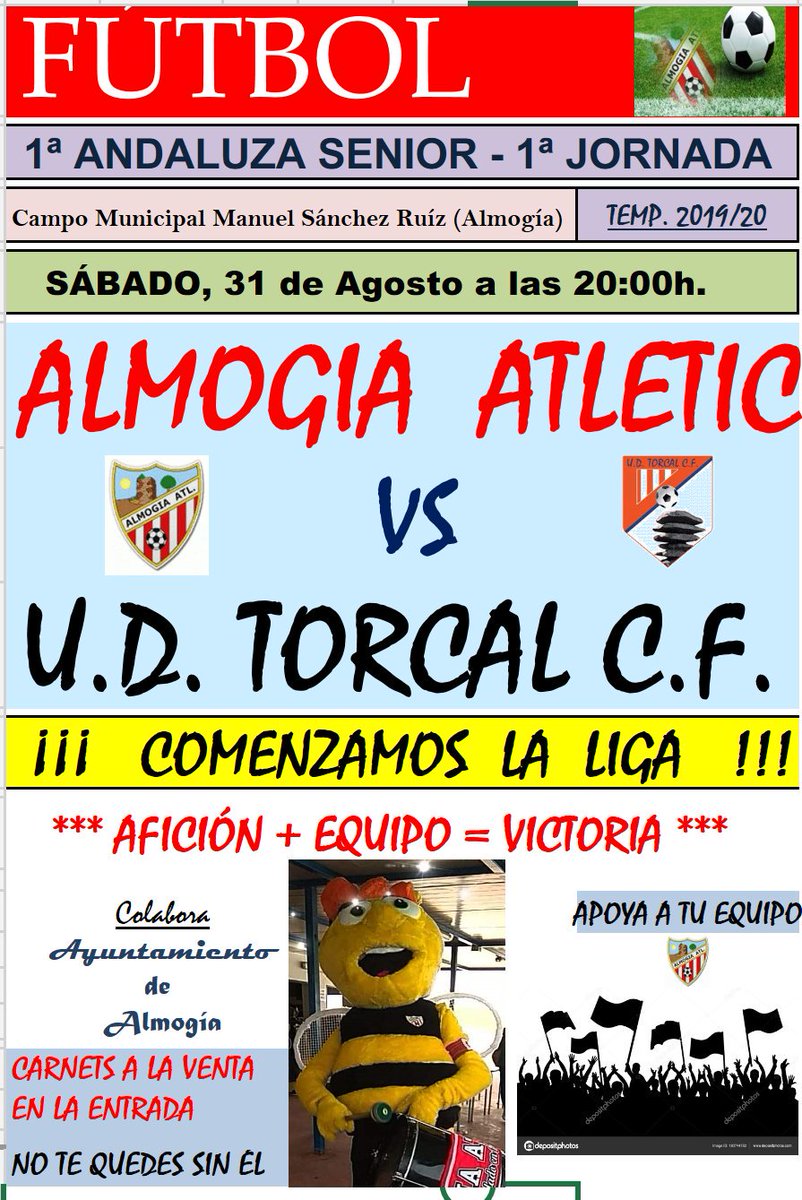 El sábado empieza la liga 💪💪💪 Tras lograr la temporada pasada la permanencia de forma agónica , los nuestros comienzan su segunda temporada en 1° Andaluza ⚽⚽⚽⚽ Os esperamos 📢📢👏🏼👏🏼