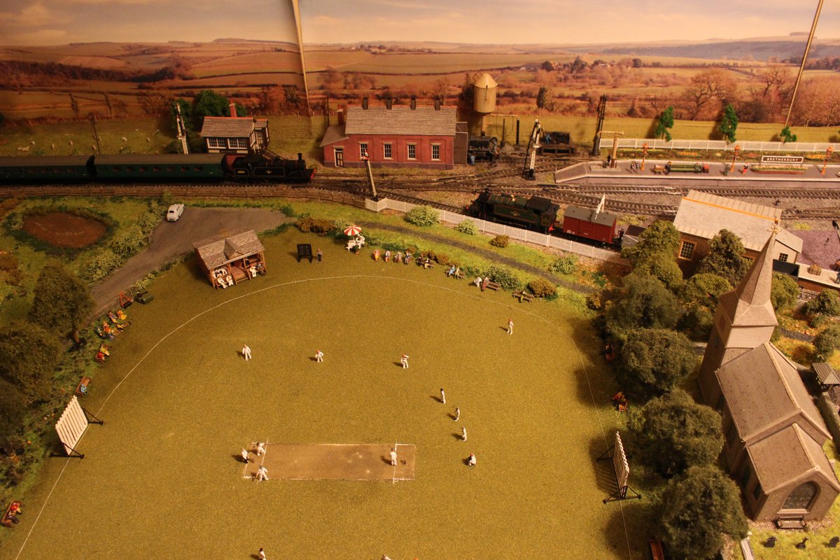 CJMitchell1978's tweet photo. @englandcricket Wonder if @benstokes38 would fancy batting here? Would be great catching practice for the signalman, the station master, porters, the shed staff and track gang! @hornby @RailwayModeller #greatmodelrailwaychallenge #stokesashes https://t.co/cgKJ3b4PI2
