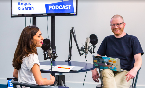 GDSTeam's tweet photo. In our latest #GDSpodcast episode senior creative writers @AngusMontgomery and @sarahannstewart discuss the role of writers in government and how clear writing can help people to do their jobs better: https://t.co/ksVn44cz50 https://t.co/MV2iyAPYuL