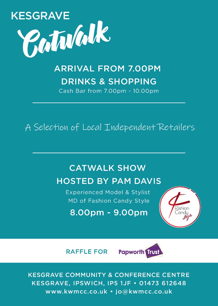KWMCCKesComm's tweet photo. Tickets now on sale for this years #Kesgravecatwalk
**Early bird saving** on standard and VIP tickets until 9th September. Catwalk host @pammystyles #fashionshow #Fashionista 
https://t.co/8JgYXzcSSy https://t.co/gABTiKUf2w