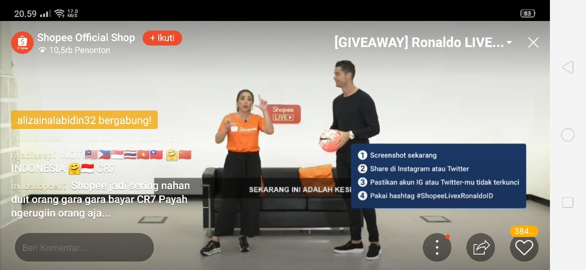 shopee bayar ronaldo