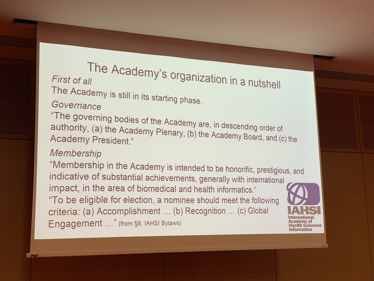 Conditions to become a fellow of the Academy #iahsi #MedInfo2019