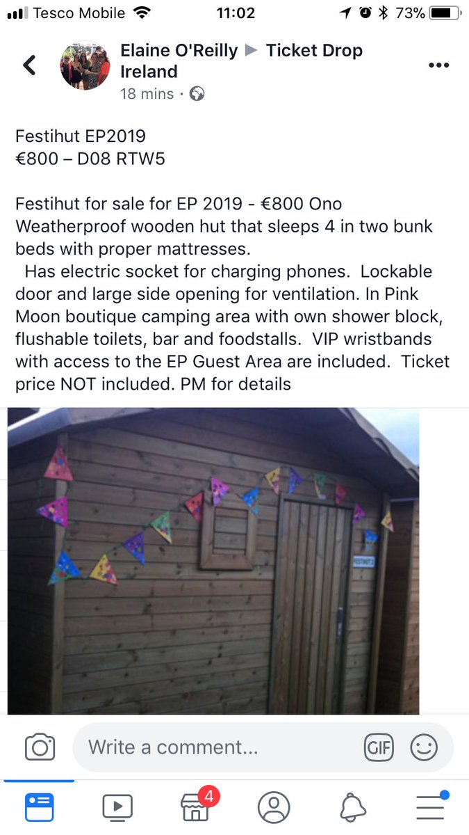 vanorah's tweet photo. Reduced to sell €800 for festihut in pink moon at EP #ticketfairy https://t.co/QUmv63ohdM