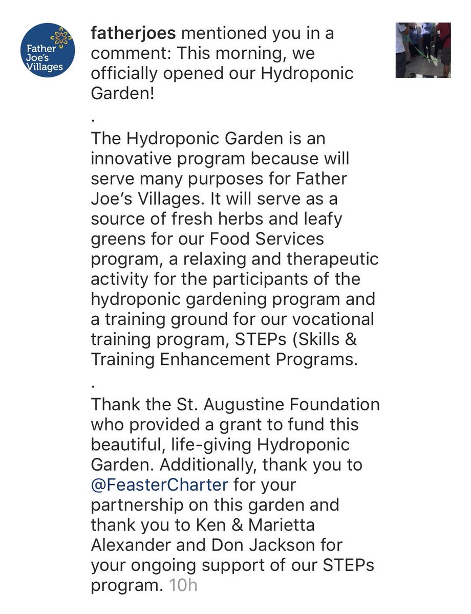 FeasterCharter's tweet photo. Congratulations, @FatherJoes on your new #hydroponicgreenhouse! We canβt wait to see how it will serve the community. For the video of the ribbon cutting, check out their Instagram post here https://t.co/MOqurOQefh #FeasterLearns #FeasterFarms https://t.co/hdlwc95ngZ