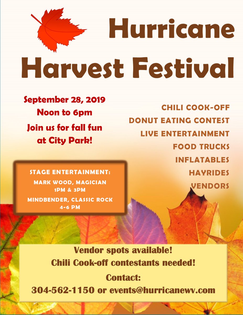 Hurricane_WV's tweet photo. Hurricane Harvest Festival - https://t.co/1ydqhylbkm
#HurricaneWV #HarvestFestival2019 https://t.co/MG7vRzaVJi