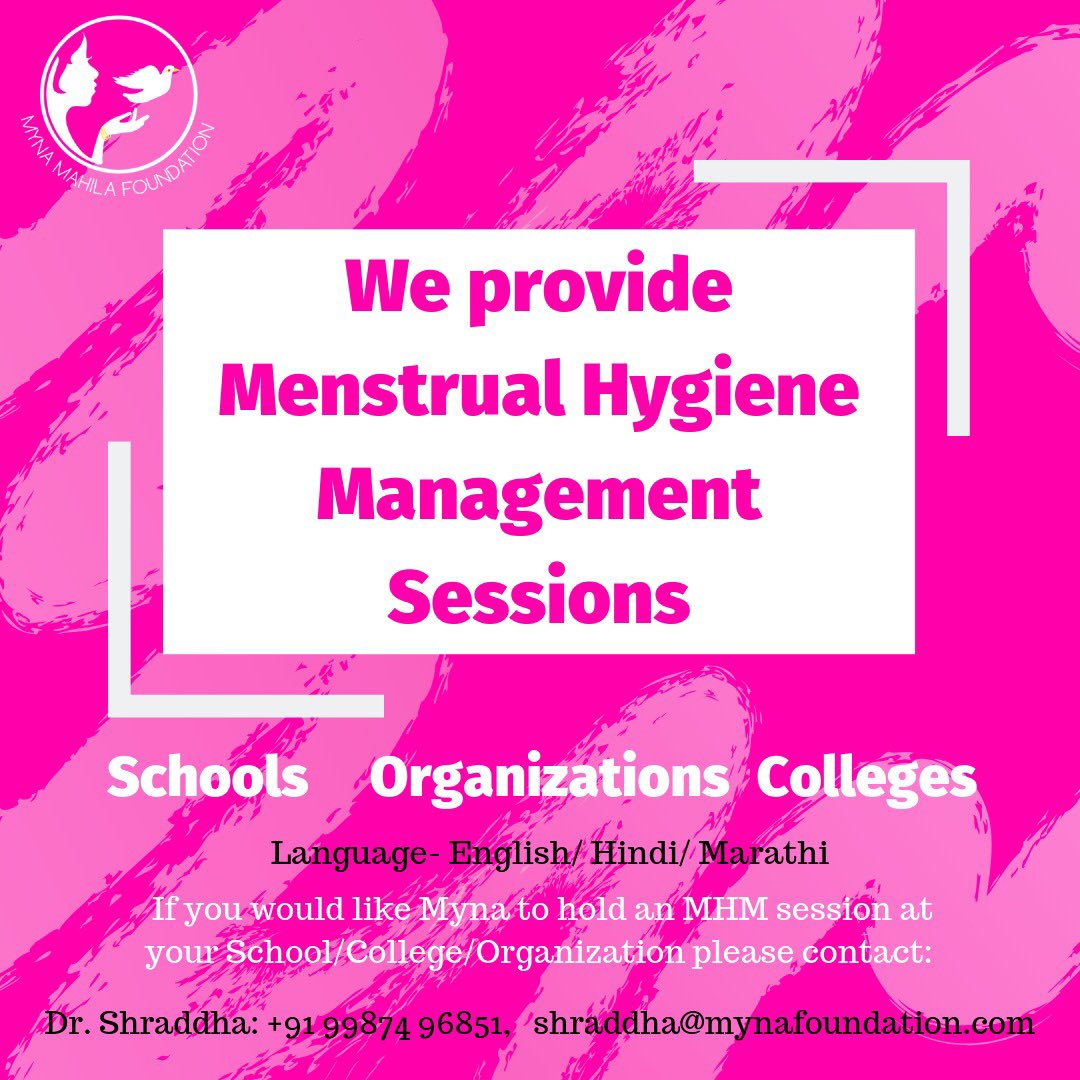 MynaMahila's tweet photo. • M H M • S E S S I O N S •
• W I T H • M Y N A • 
If your College/ School/ Organisation would like @mynamahila to conduct these MHM sessions 
! FILL FORM !
https://t.co/EB39WEP2l0
#mynamahila #mhm #edusession https://t.co/JBaUFTbWgj