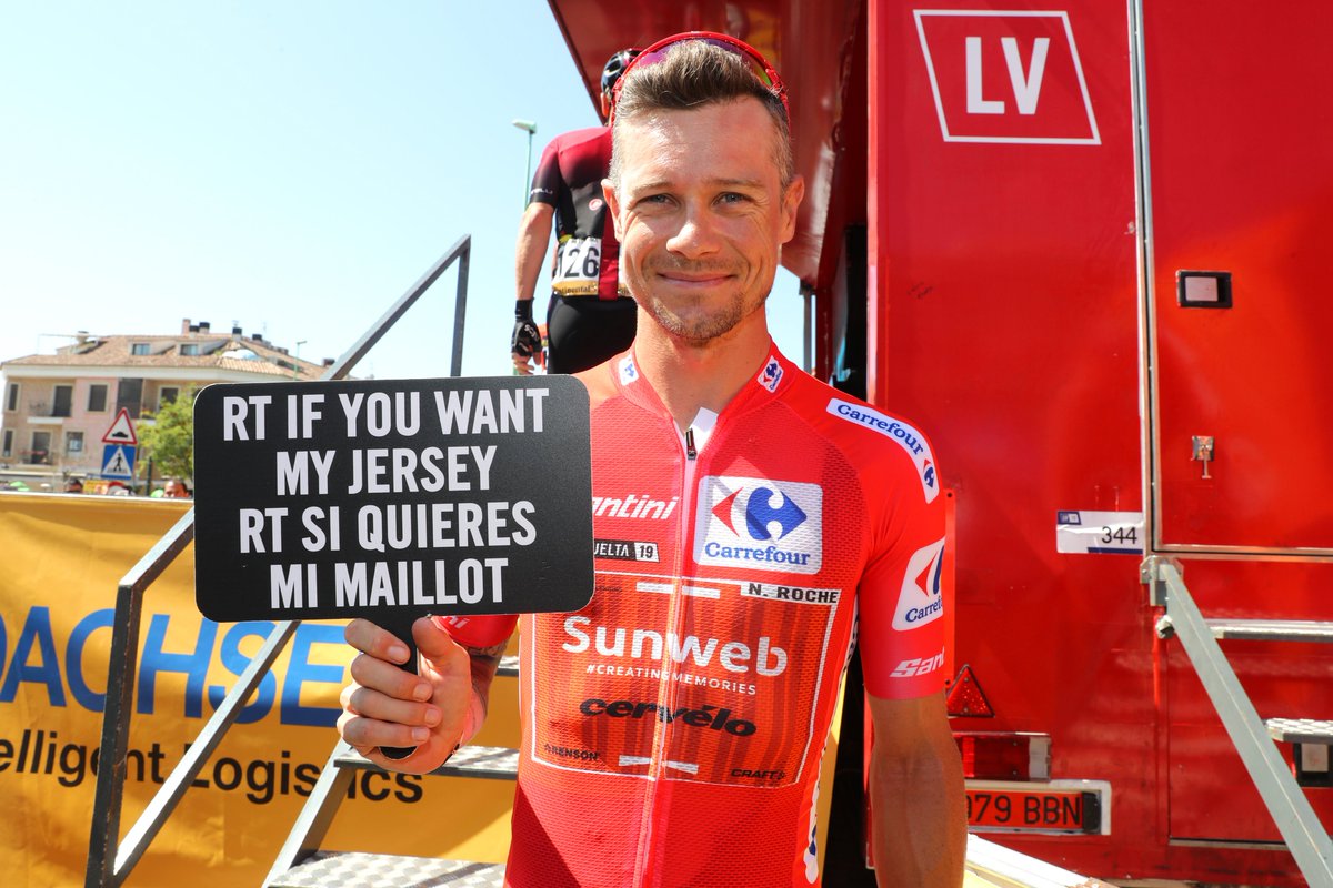 lavuelta's tweet photo. 🇪🇸 Gana el maillot del líder ❤️ LA ROJA ❤️
¡Sorteamos uno cada etapa!
➡️ RT + FOLLOW a La Vuelta y @CarrefourES para participar.

🇬🇧 Win the leader's jersey ❤️ LA ROJA ❤️
We giveaway one per stage!
➡️ RT + FOLLOW La Vuelta and @CarrefourES to enter. https://t.co/KK3uVL7o8T