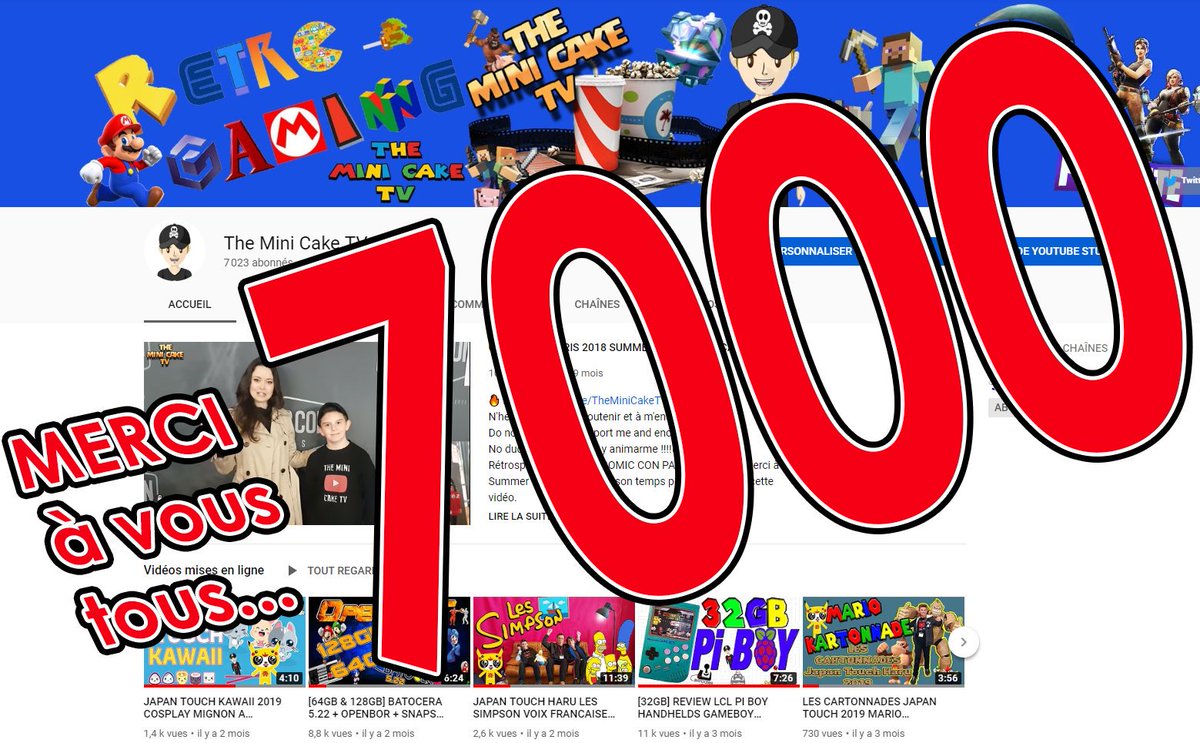 TheMiniCakeTV's tweet photo. Merci à vous tous les ami(e)s.
#Merci #YouTuber #youtubechannel #RETROGAMING #popculture #japantouch #mangalaxy #ComicCon #geekmeall #lesSimpson #ArcadePunks #SummerGlau #Siphano #Batocera https://t.co/A0G7DakI8H