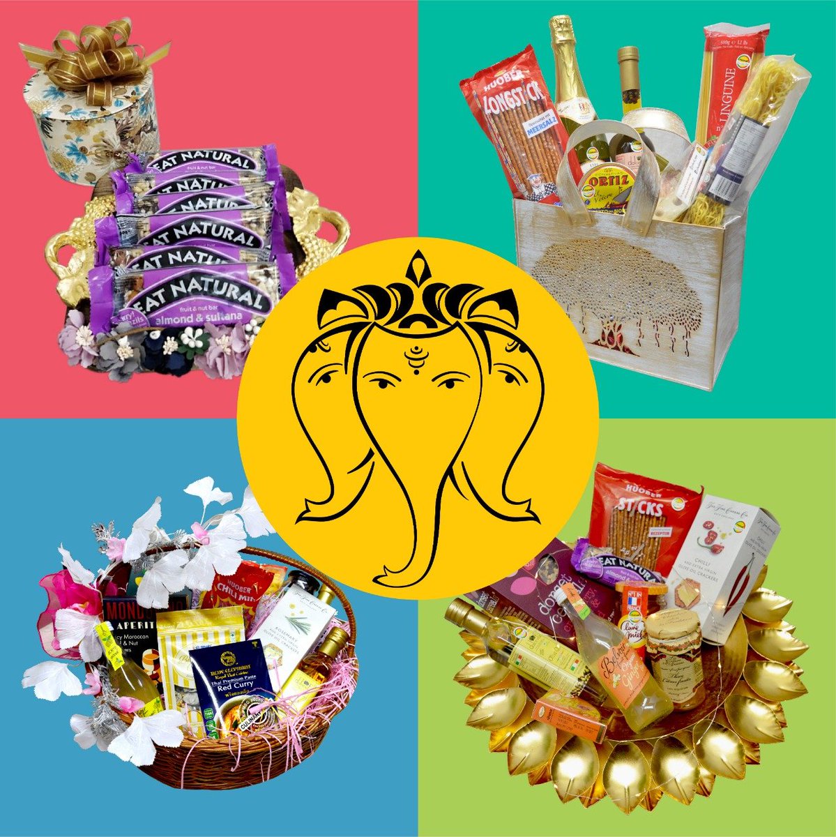 On the auspicious occasion of Ganesh Chaturthi let's welcome Lord Ganesha with healthy and delicious hampers. Visiting friends and family to seek blessings look no further than customized hampers from Chenab.

chenabimpex.com
#chenabimpex #happyganeshchaturthi #foodhamper