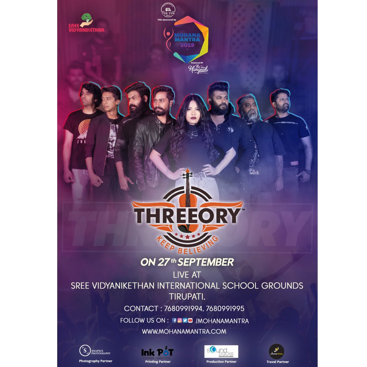 Mohana_Mantra's tweet photo. Brace yourselves as we announce the #party perfectionists.!!🙌🏻🥁
Put you hands up for the first ever Progressive Rock #fusion 🎙 band of South India-#Threeory
Going to #rock🎸 the stage on the evening of 27th September.
#mm2k19 @threeoryband ❤
@IVidyanikethan
#band #music #live https://t.co/pwznkA8JsV
