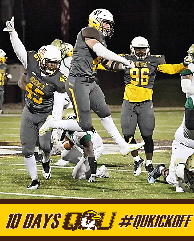 QUHawksFootball's tweet photo. 10 days until #QUKICKOFF. We are so proud of this group and can't wait to get to September 7th and put it all together for our fans. See you at Central State. #PEWAV #FFF #RIGHTNOW https://t.co/PAfbsm3bHX