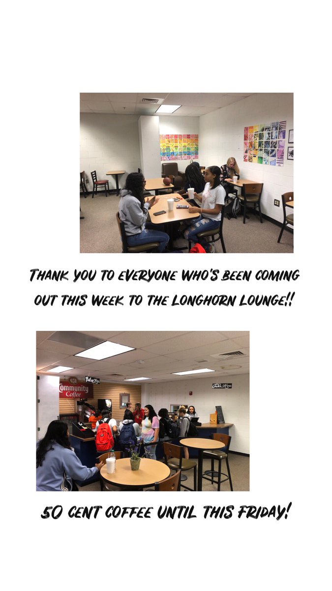 Thank you longhorns for such a great turn out at the longhorn lounge this week so far! #50centcoffee #cappuccino #icecoffee ☕️