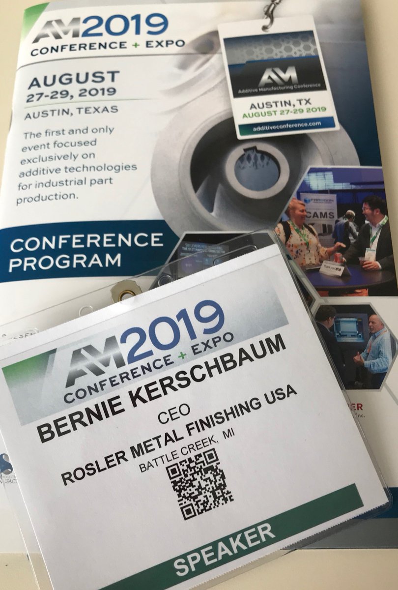 RoslerUsa's tweet photo. Our CEO @b_kerschbaum will present "Metal AM Parts - Don't Make Post Processing an Afterthought" tomorrow at @LearnAdditive. Here's what to expect -> https://t.co/31HSN5vMAh 
Visit the #RoslerTeam in booth #501. #AMconference https://t.co/7EwGIVvcL0