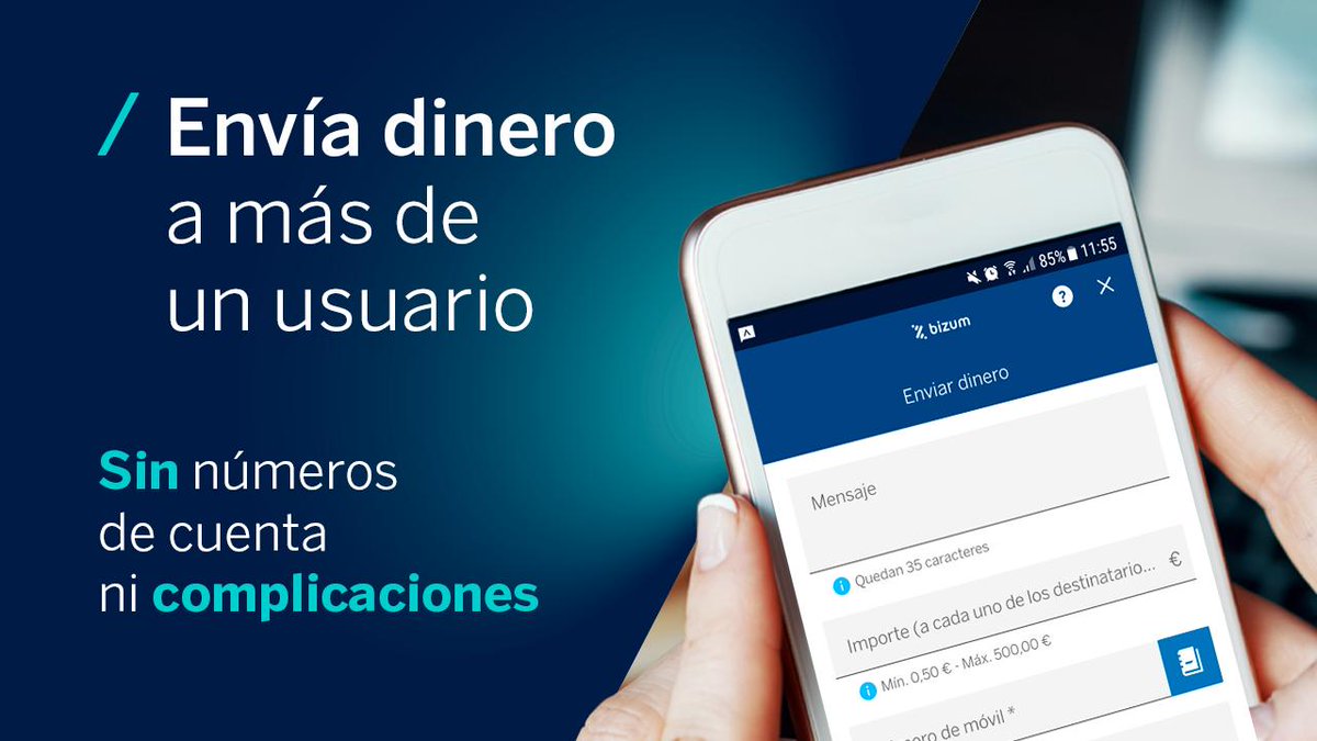 BBVA_espana's tweet photo. ¿Eres cliente de BBVA? ¡Buenas noticias! Pronto podrás hacer @Bizum_ES a más de un usuario a la vez. https://t.co/YRQ3gPp90u https://t.co/V2SgN0DuFm