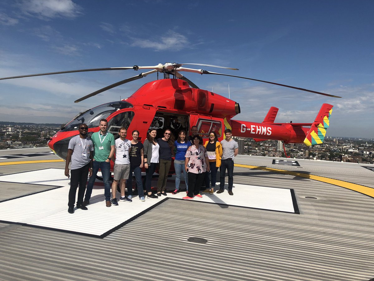 gareth_grier's tweet photo. We’re off, with day 2 of @TraumaMasters summer school. Scenario work on the helipad. Bringing the science to life (or not, depending on how much longer they spend under that bus!) https://t.co/BRt1pRax7C