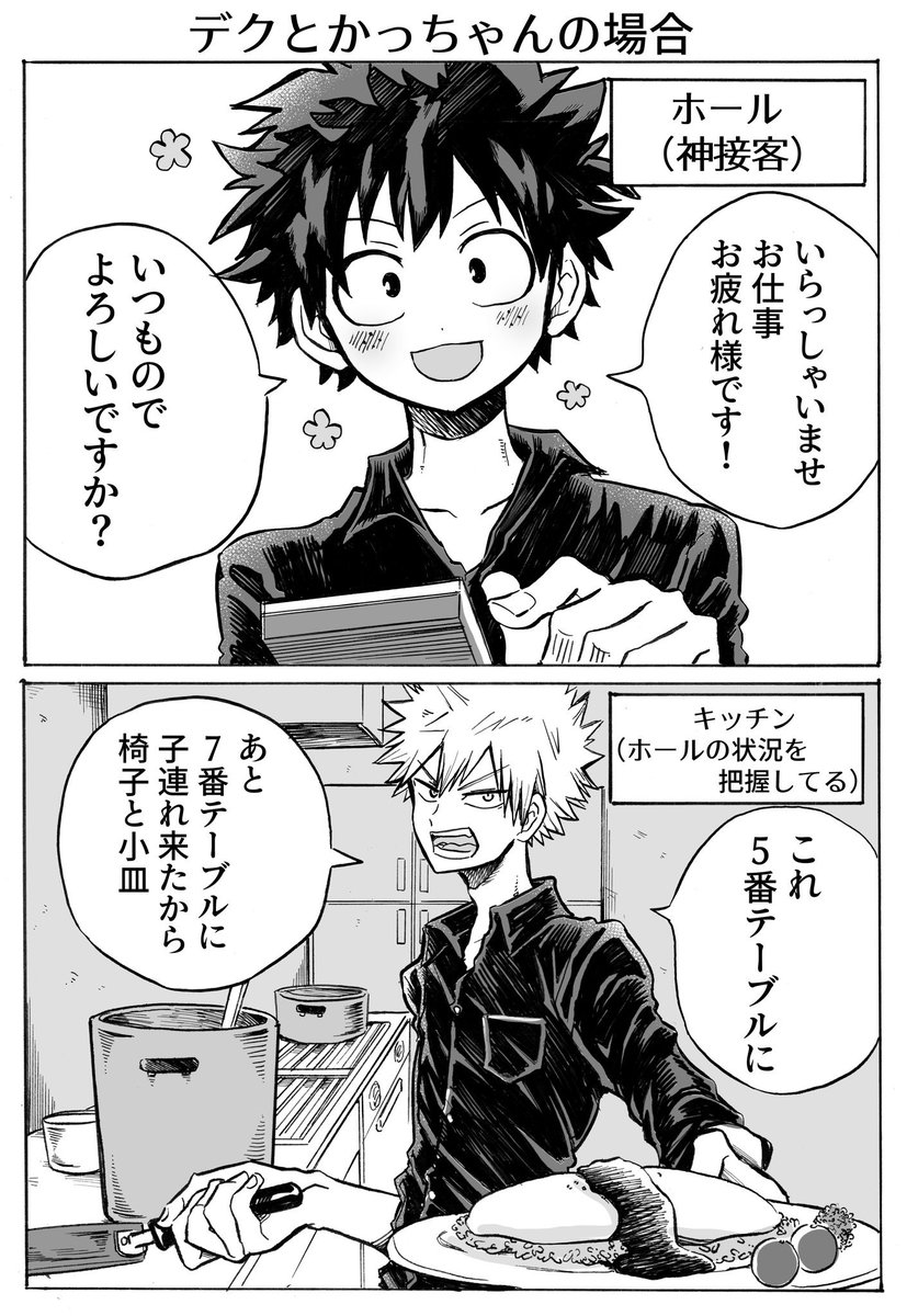 爆豪勝己「デクとかっちゃんと轟くんが飲食店でバイトしたら。 」あの漫画