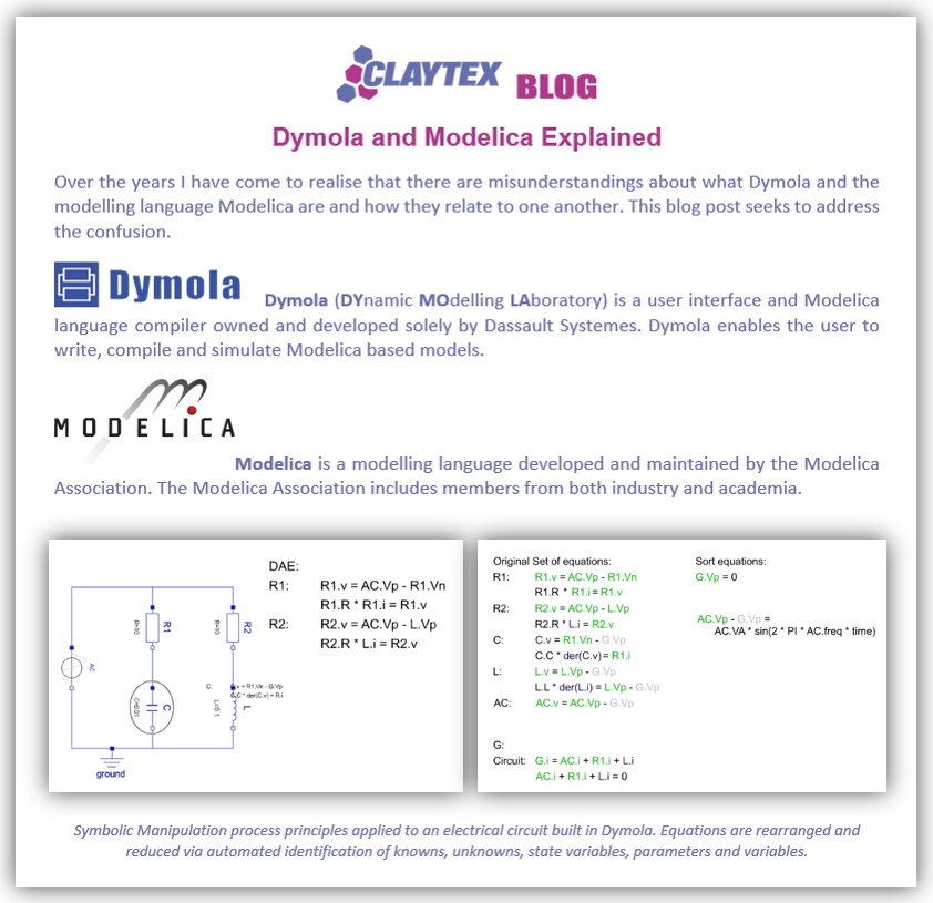 ClaytexDymola's tweet photo. #ClaytexTechBlog 'Dymola and Modelica Explained' @ModelicaInsider 'DYnamic MOdelling LAboratory'  @Dassault3DS@3DS_UK_IRE https://t.co/sggykFPYho https://t.co/99mGVXz7zc