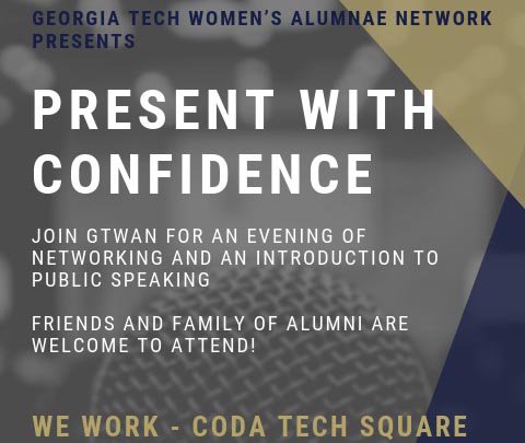 GaTechWAN's tweet image. Want more confidence in your public speaking? Join us at our &quot;PRESENT WITH CONFIDENCE&quot; workshop at WeWork at CODA Tech Square Tues, 9/17/19 from 6pm - 8:30pm.

See link ⬇️ to register. See you there!
ow.ly/lXie50vMSCu

#gatechwan #gatech #codatechsquare #wework