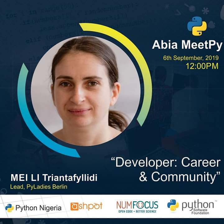 AbiaPython's tweet image. Our speakers for the greatest gathering of Pythonistas in Abia State #AbiaMeetPy. 

Friday,  6th September,  2019
12:00pm.

Save the date