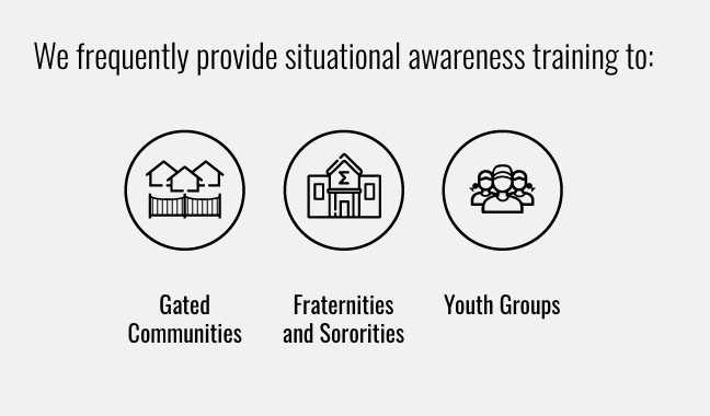 GroupProactive's tweet photo. Ask us about #SituationalAwarenessTraining for your gated community, college group, youth group, or other organization. https://t.co/zh7EC5YRRb #situationalawareness #situationallyaware https://t.co/NhwrCNOGWJ