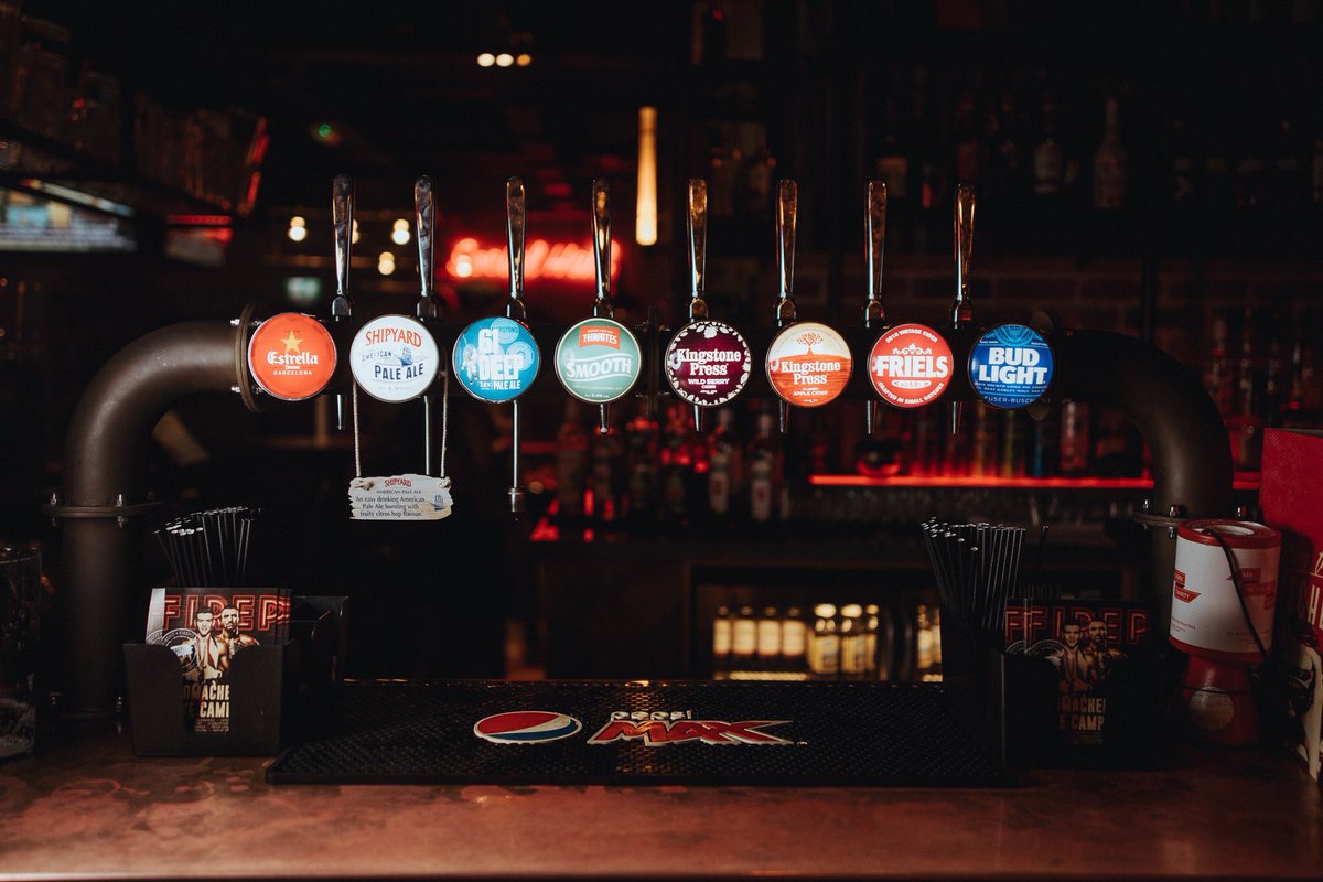 FIREPITBeverley's tweet photo. Our new range of draught larger, cider &amp; IPA’s have been a huge hit since we had a massive changeover! ⠀
Have you found a new favourite? 🍻
⠀
#Draught #Larger #Cider #IPA #Friels #BudLight #CoorsLight #Estrella #StellaArtois #ShipYard #61Deep #KingstonPress #Guinness #NewRange https://t.co/m87ftqEMqh