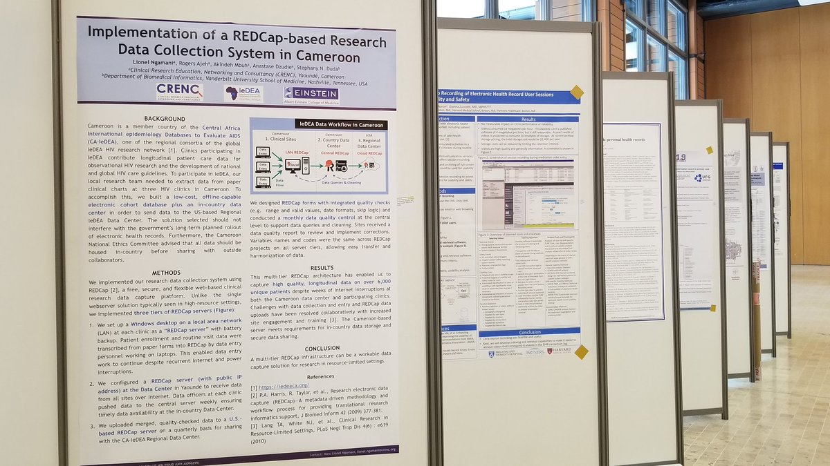 REDCap for HIV research in Cameroon, presented at #medinfo2019 thanks to Lionel Ngamani, <a href="/CRENConline/">CRENC</a> and @ca_iedea! <a href="/iedeaglobal/">IeDEA</a> <a href="/projectredcap/">Project RedCap</a> <a href="/cunyisph/">CUNYISPH</a>