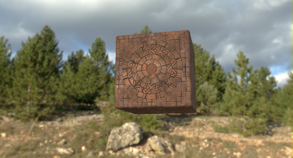 Abdulazizalnag's tweet photo. Substance desginer study #3 
Tried a different method of creating bricks using a shape node then a tile random and height selector then using the alpha as background.

#SubstanceDesigner 
#indiedev https://t.co/njv1MFGft2