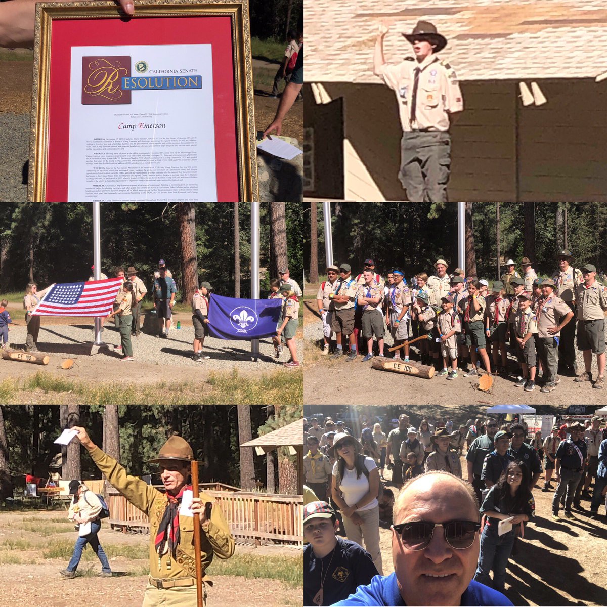 The #100yearsofscouting anniversary of the #boyscouts of America <a href="/CampEmerson/">Camp Emerson</a> in #Idyllwild. The oldest and largest Boy Scout Camp west of the Mississippi. I was honored to present a proclamation from @SenJeffStone along with the CA State Senate.