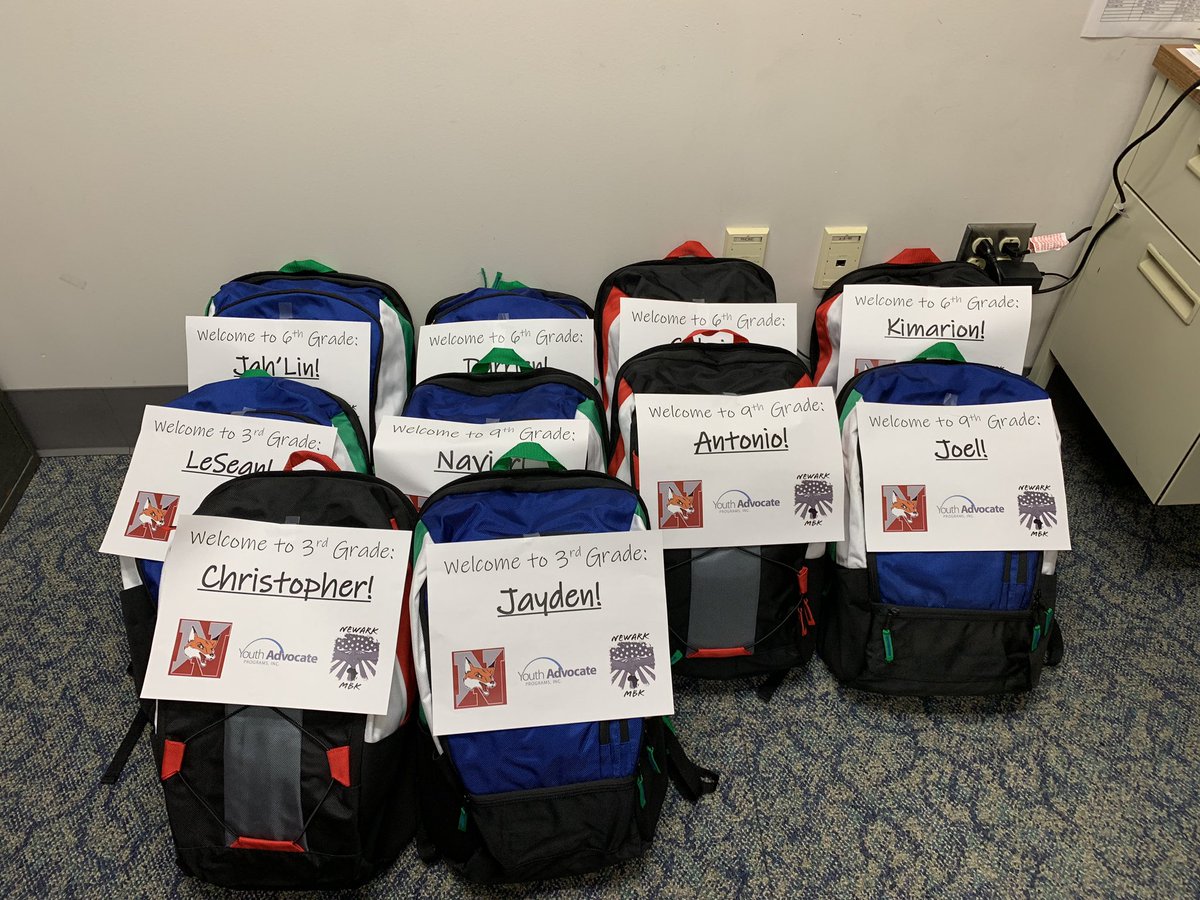 Sneak peek at the backpacks these young men will get at the end of their program! Stuffed backpacks so they’re ready to learn this year! #MBK #RitesOfPassage <a href="/Newark_HS/">Newark High School</a> <a href="/YAPInc/">Youth Advocate Programs, Inc.</a> <a href="/Newark_KS/">Newark_KS</a> <a href="/Newark_MS/">Newark Middle School</a> <a href="/jschuler123/">James Schuler</a>